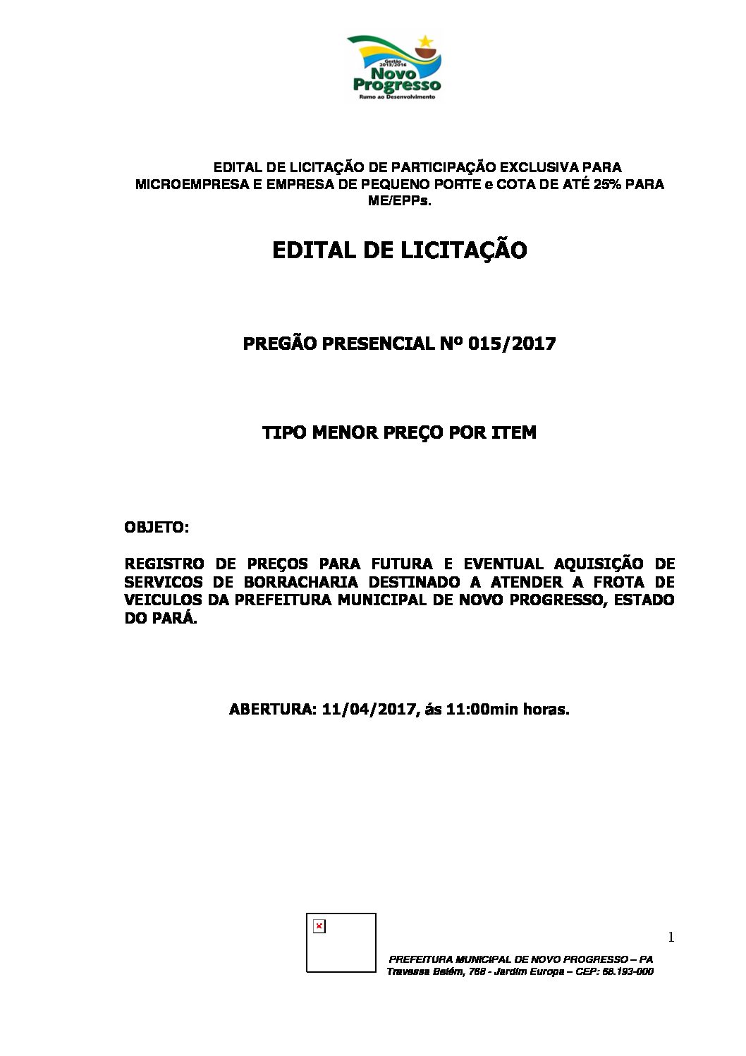 015_2016-SRP-BORRACHARIA - Prefeitura Municipal de Novo Progresso | Gestão  2021-2024