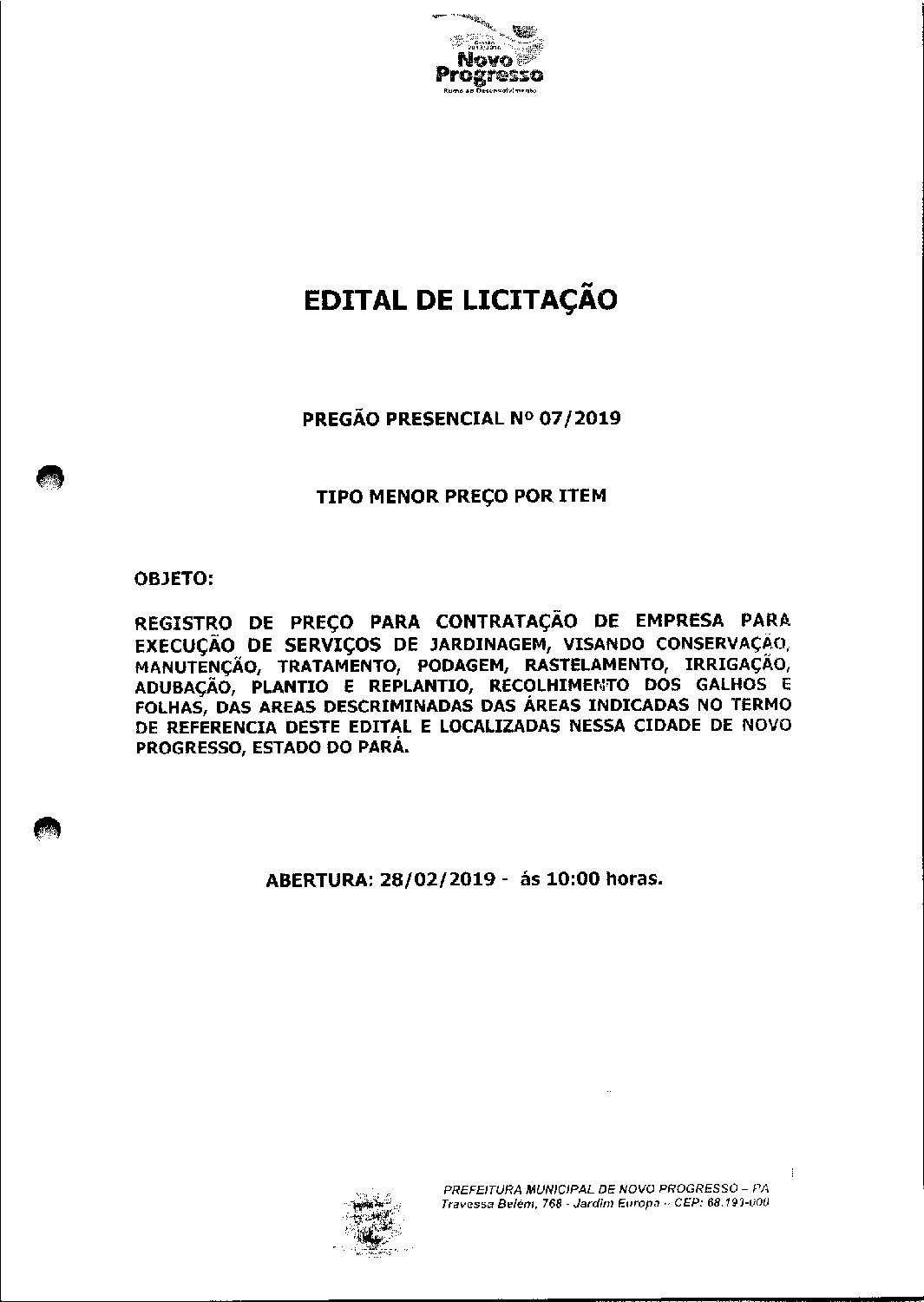 Edital Prefeitura Municipal De Novo Progresso Gestão 2021 2024 0917