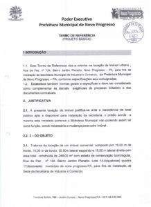 Termo de Referência - Prefeitura Municipal de Novo Progresso ...